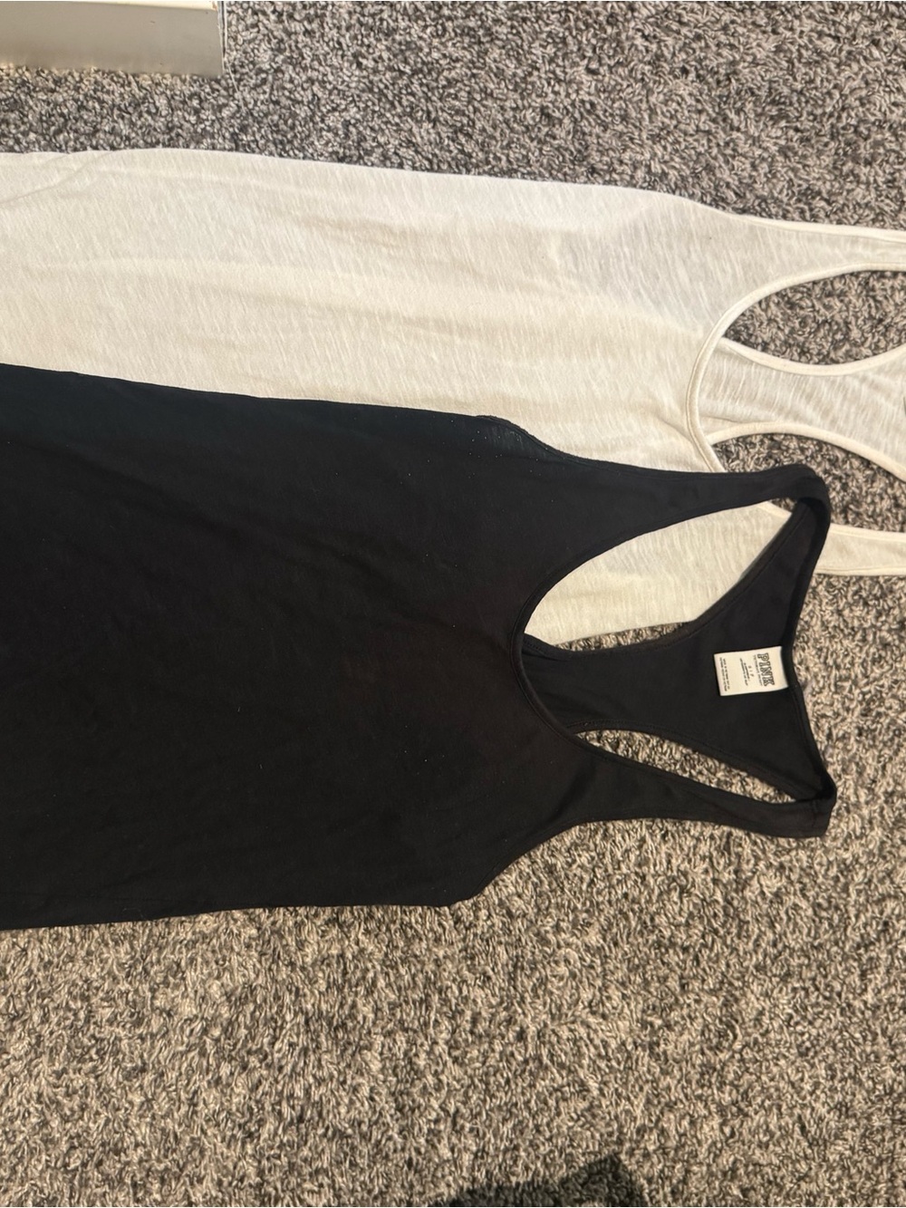 PINK Black and White Racerback Tank Tops 1 of each